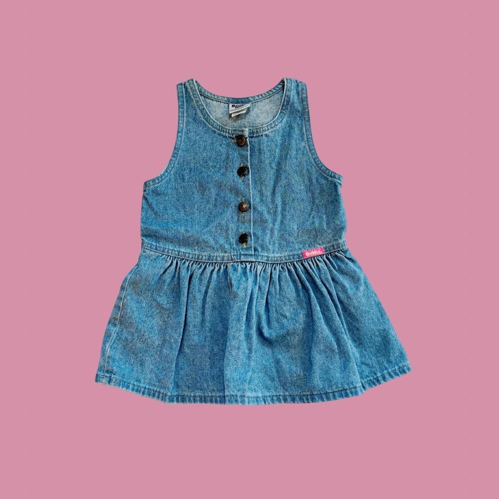 Vintage Oshkosh B’Gosh Light Denim Dress, Made in USA, Size 2T